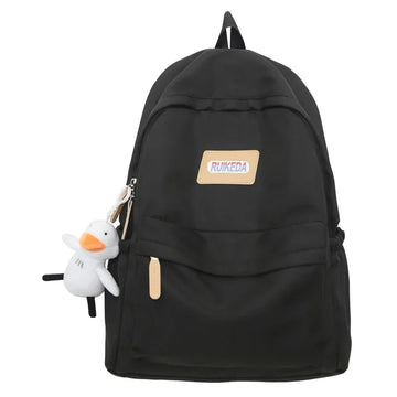 Kylethomasw Women Backpack Nylon College Student School Bag for Teenagers Girls Simple Leisure Bagpack